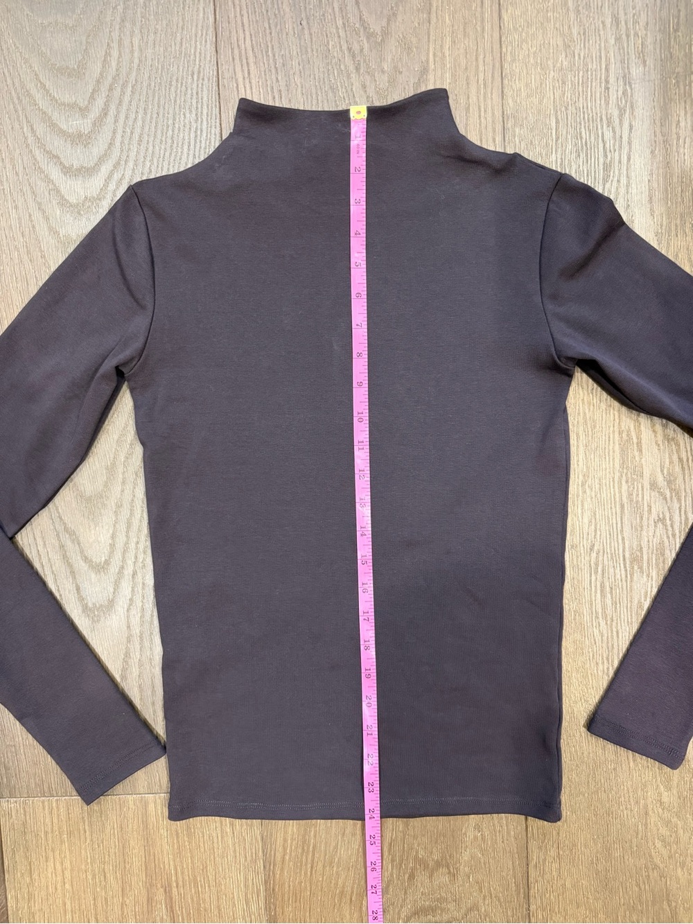 Zara Chocolate Brown Long Sleeve Mock Neck Top - Size M - Picture 5 of 6